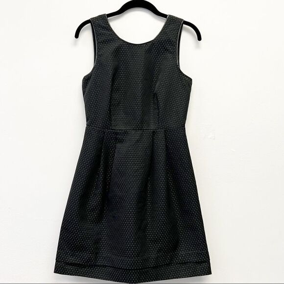 Madewell Lowlight Black & Gold Shimmer Dot Dress Size 2 - Picture 3 of 14